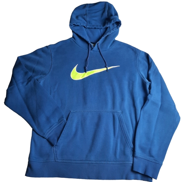 VTG 80's Nike Swoosh Blue Pull-over Hoodie SZ M - Picture 1 of 11